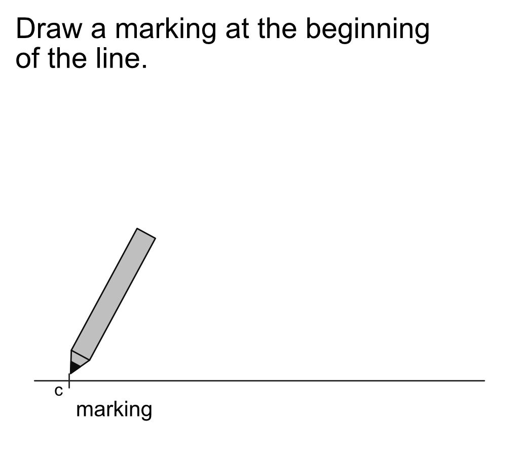 Drawing a marking at the center front/back long line.