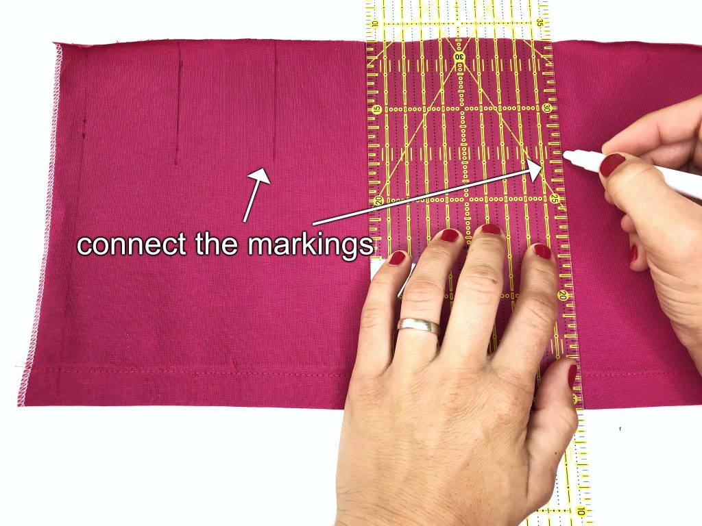Connect pairs of markings that will become pleat folds.