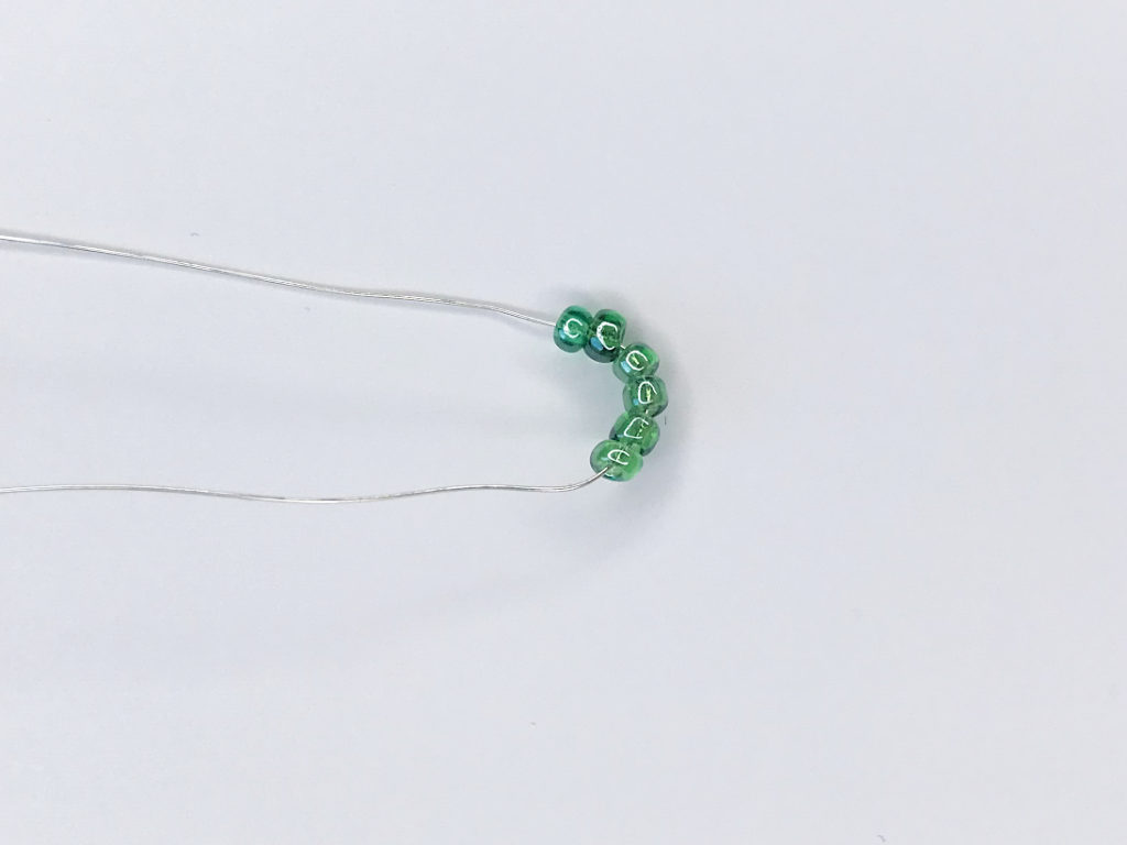 Beaded wire for the first row of the leaf.