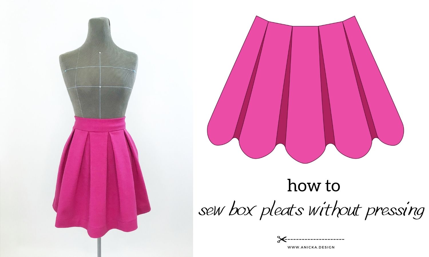 How to sew box pleats without pressing.
