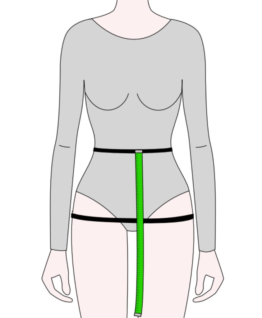 Natural waist to hip measurement for drafting a skirt sloper.
