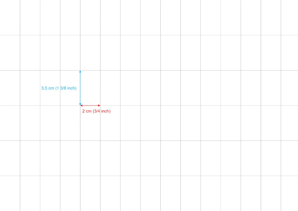 Grid for drawing advanced pattern for permanently pleated fabric.