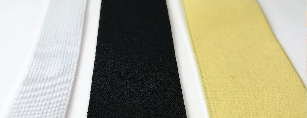 Elastic bands of different widths and colors.