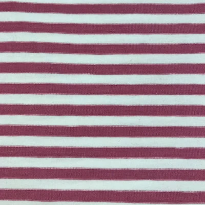 Knit cotton fabric with lengthwise grain.