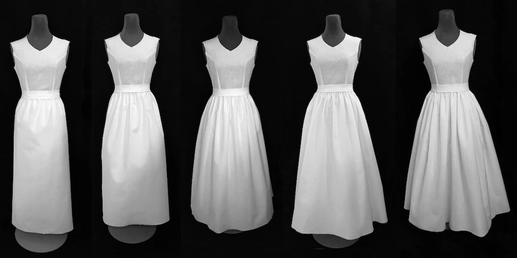 Various long gathered skirt designs. Simple skirt design.