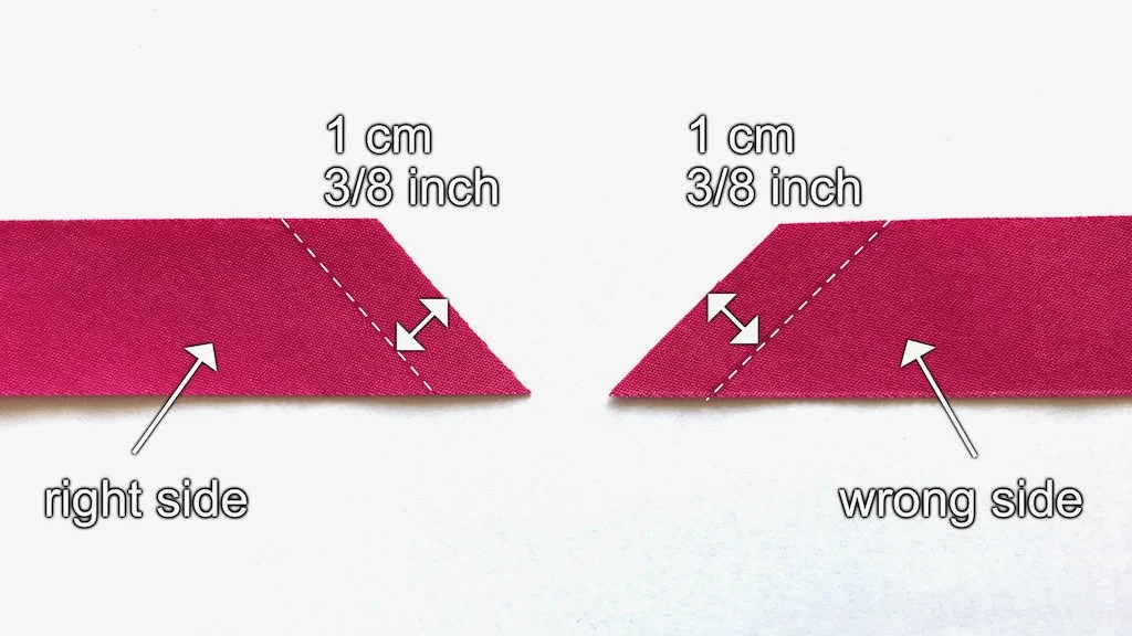 Stripes of bias cut fabric that are going to be sewn together.