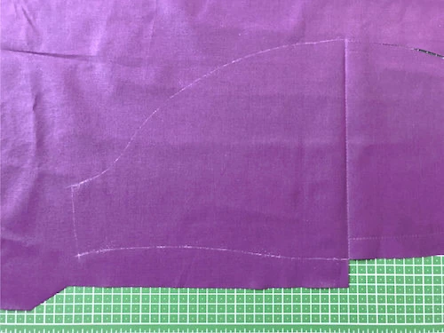 Traced pattern using dressmaker's tracing paper and chaco pen style liner.