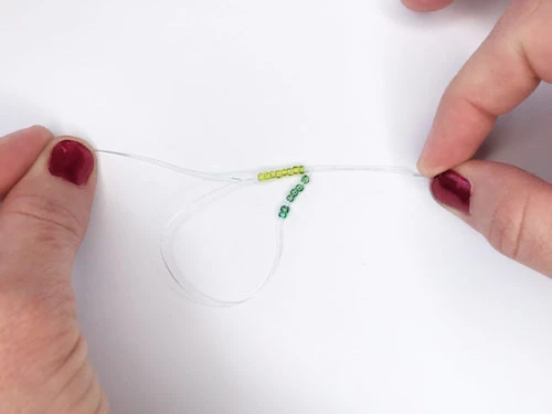 Looping a row of beads.