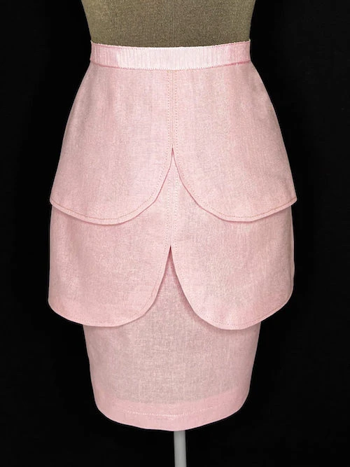 A flower/petal style skirt based on a sewing pattern from the Fashion Patternmaking Techniques [vol. 1] book.