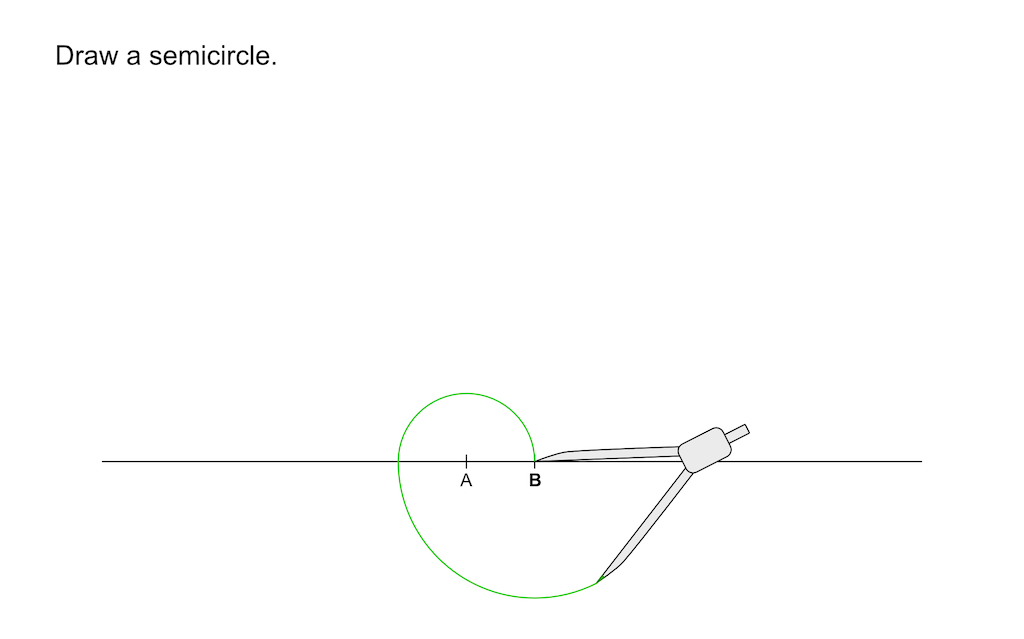 Drawing spiral flounces with a pair of compasses.