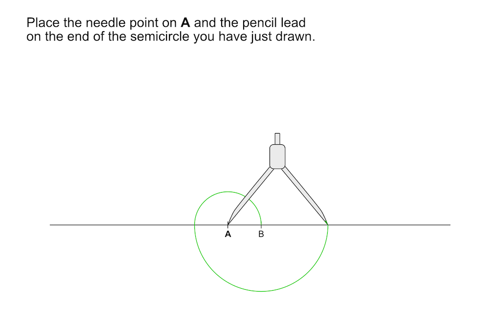 Drawing spiral flounces with a pair of compasses.