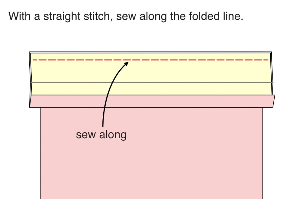 Sewing a waistband to the waist of a circle skirt.