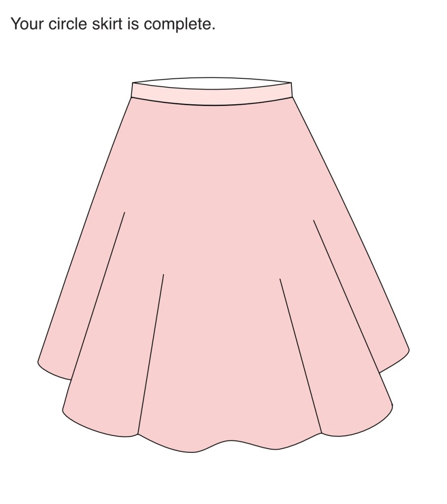 A finished circle skirt.